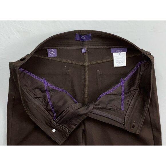 NYDJ Lift/Tuck 'Skinny' 5-Pocket Jean Style Ponte Knit Pants. Brown, Women's 6P. - Picture 7 of 9